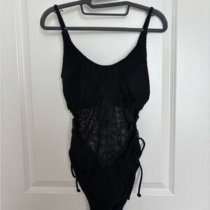 Cupshe Black Crochet One Piece Swimsuit